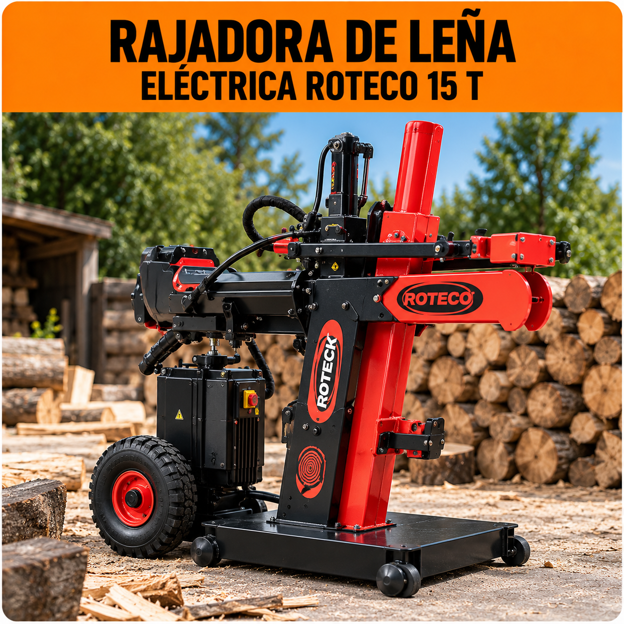 Rajadora de leña eléctrica